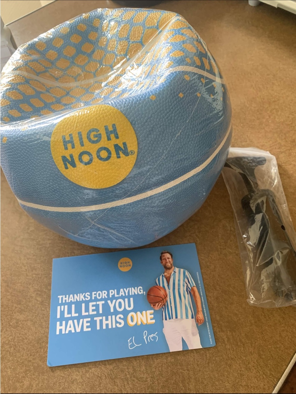 High Noon Blue & Yellow Mini Basketball - Branded